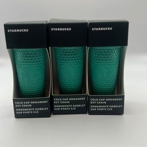 Starbucks green studded keychains